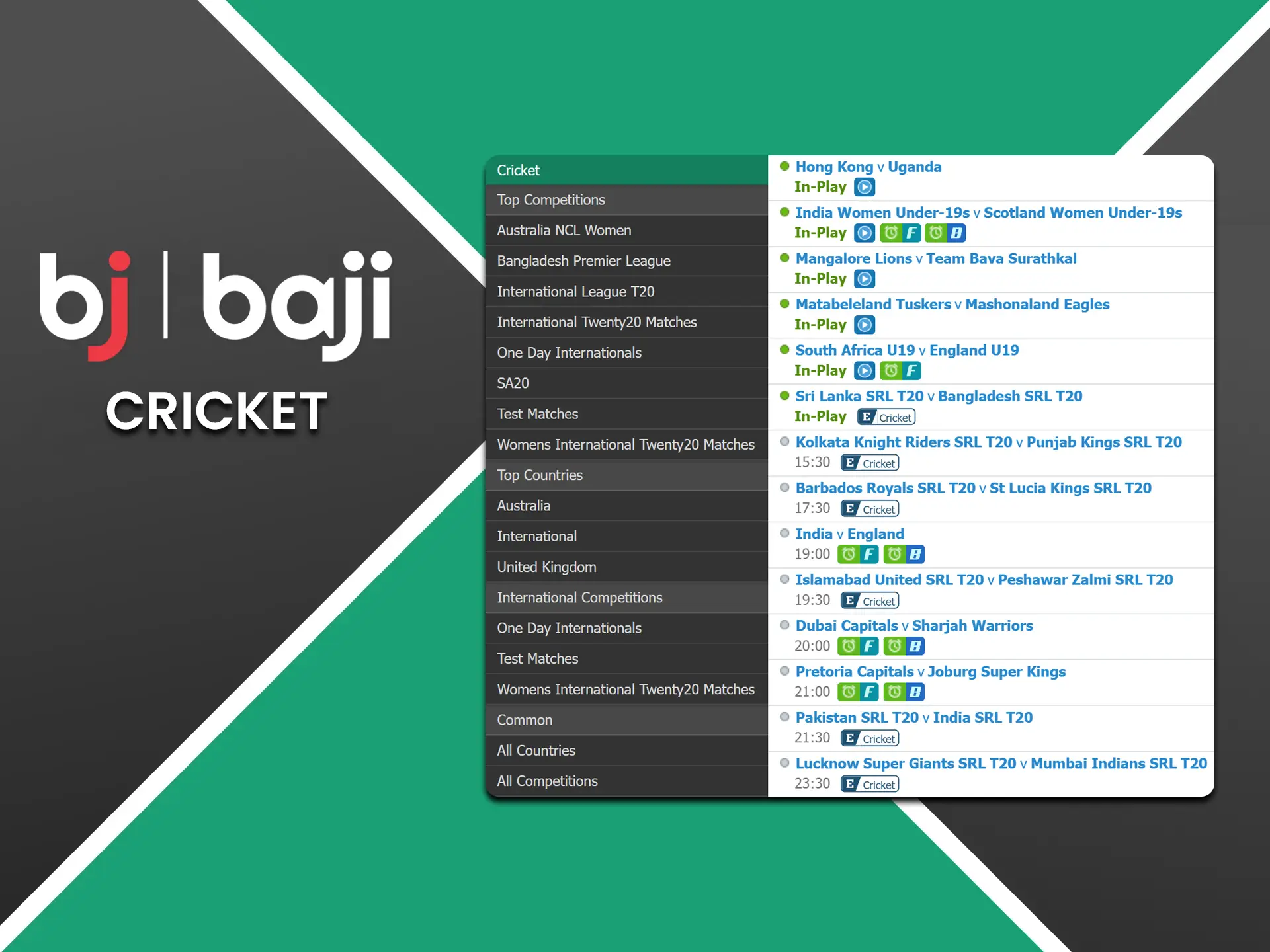 Baji Live offers attractive cricket betting.