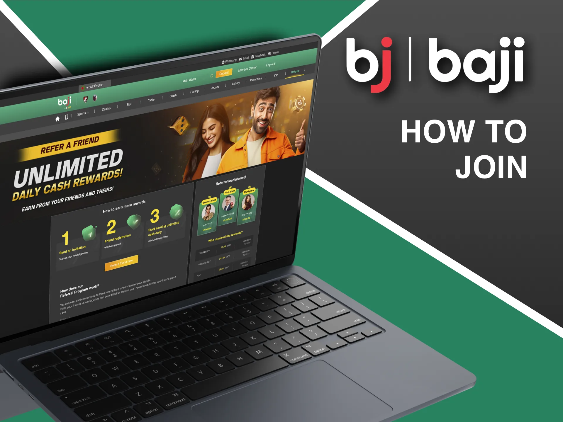 Learn how to join Baji’s referral program in a few simple steps.
