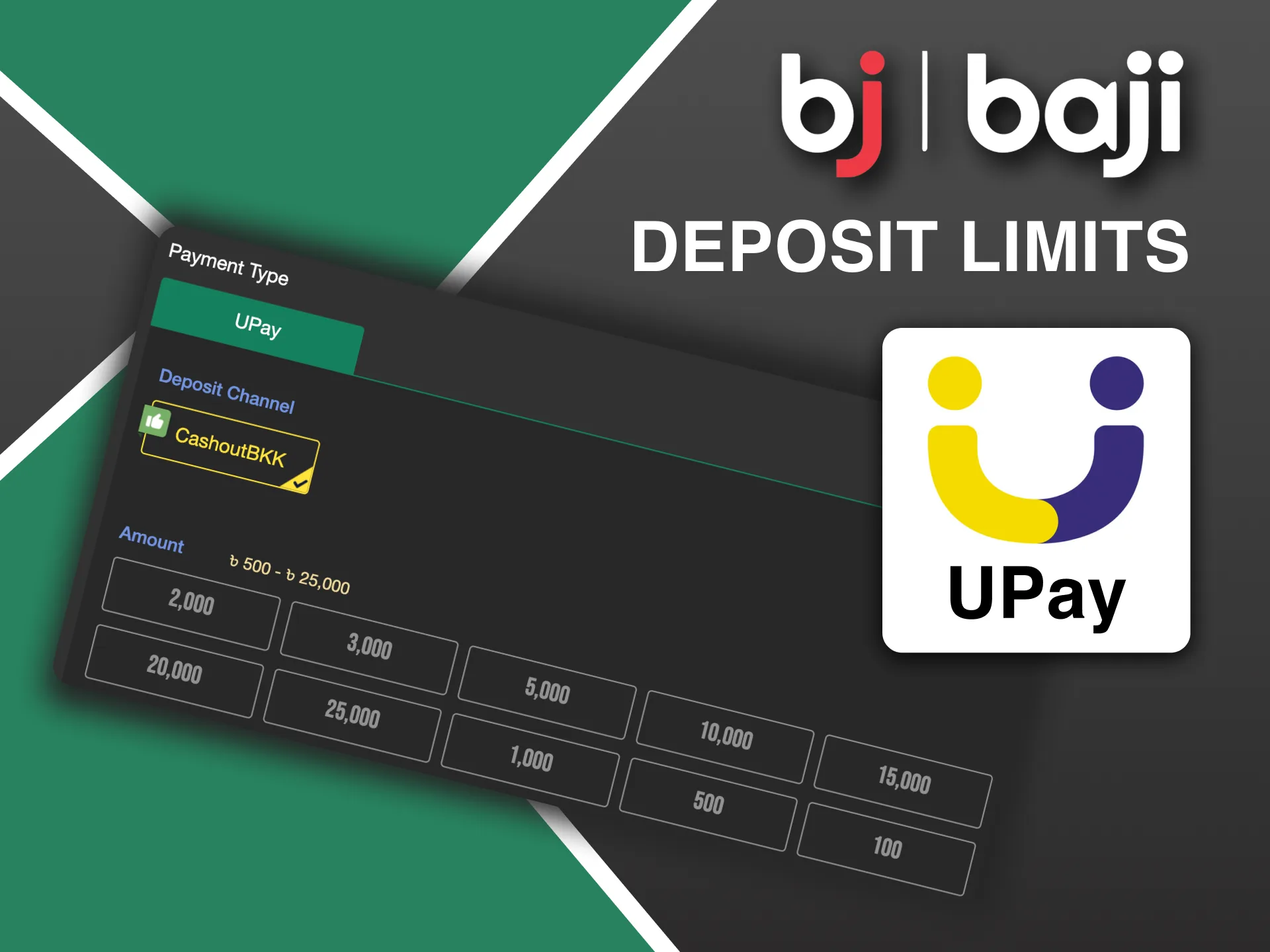 Upay ensures smooth deposits on Baji with clear minimum and maximum limits.